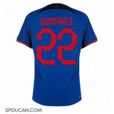Muški Nogometni Dres Nizozemska Denzel Dumfries #22 Gostujuci SP 2022 Kratak Rukav